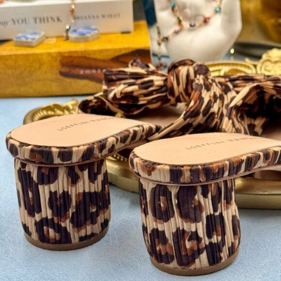 🆕 LOEFFLER RANDALL 🧿 NWOB Emilia Heeled Mules, Brown Leopard, Sz 7 - Picture 9 of 15